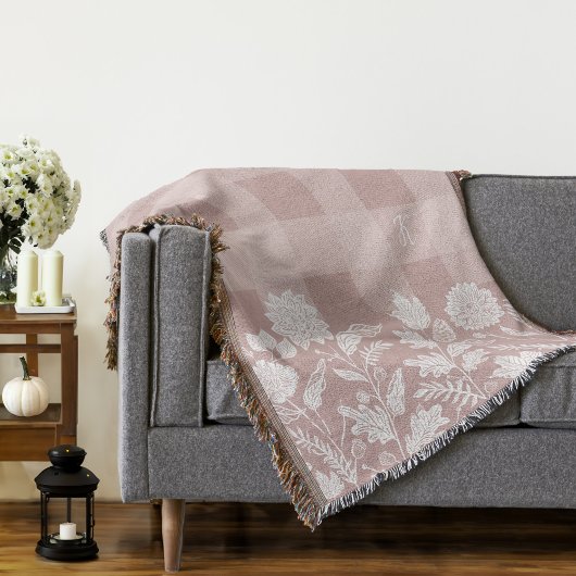 Couverture Feuillage Automne Fleurs et feuillage rose