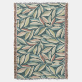 Couverture Feuillage et ombres paisibles en Crème et Turquois (devant Vertical)