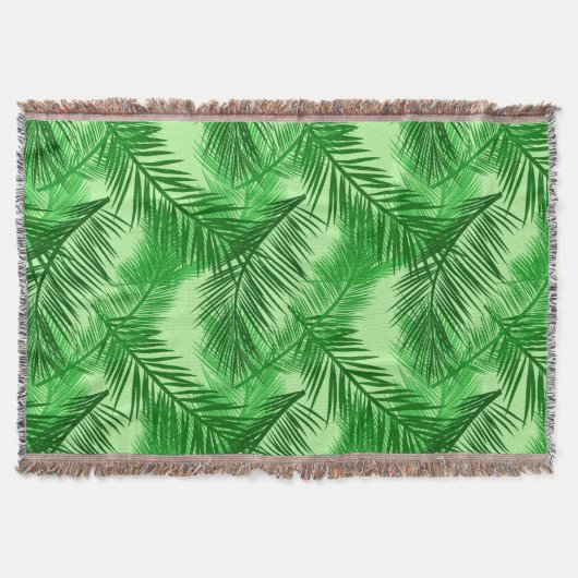 Couverture Feuille de palme Impression, émeraude et vert citr (Devant)