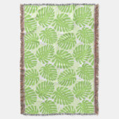 Couverture Feuille de plante tropicale - motif de Monstera (devant Vertical)
