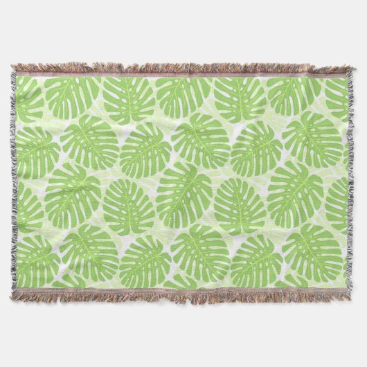 Couverture Feuille de plante tropicale - motif de Monstera (Devant)