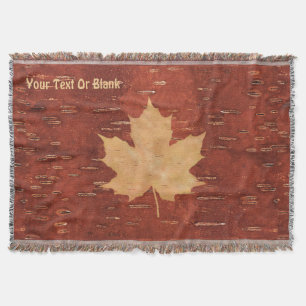 Couverture Feuille d'érable sur écorce de bouleau intérieur