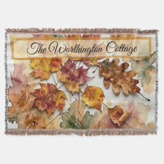 Couverture Feuilles d'aquarelle d'automne et art de feuillage