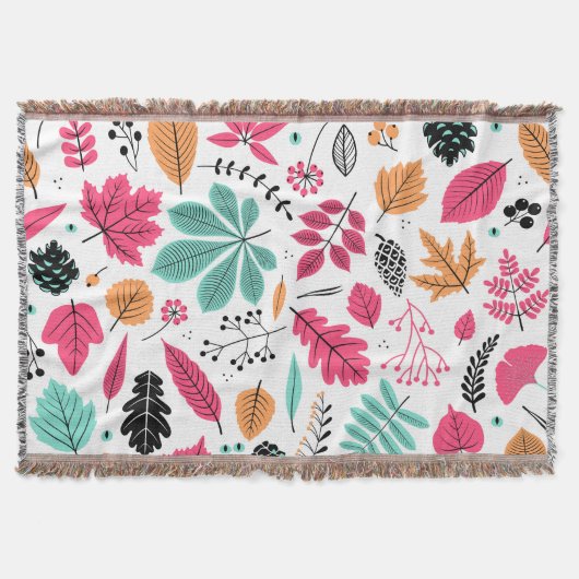 Couverture Feuilles d'automne Abstrait Motif sans fil (Devant)