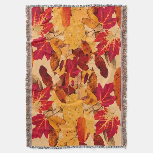 Couverture Feuilles d'automne Brown rouge jaune (devant Vertical)