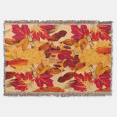 Couverture Feuilles d'automne Brown rouge jaune (Devant)