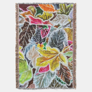 Couverture Feuilles d'automne colorées du matin gelé - Art