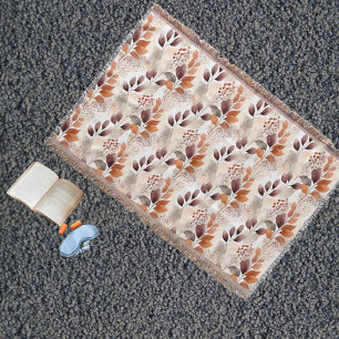 Couverture Feuilles d'automne de Terracotta et de Bourgogne