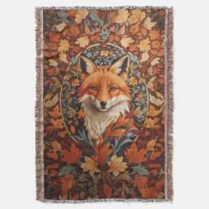 Couverture Feuilles d'automne saisonnière Renard rouge Visage