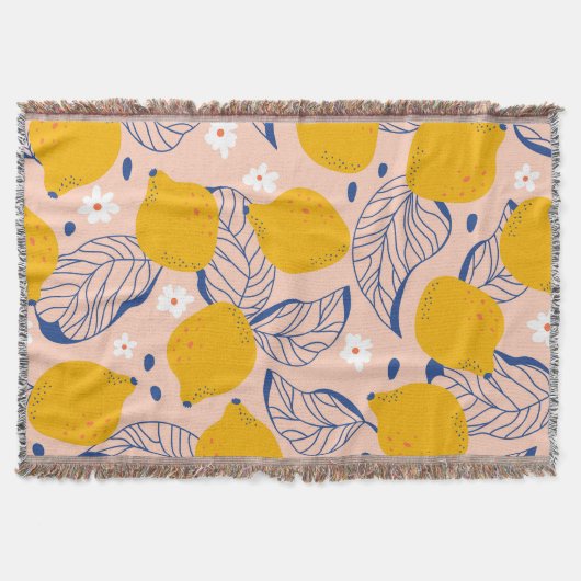 Couverture Feuilles de citron : Vintage rose sans joint. (Devant)