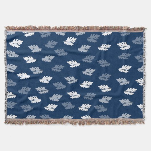 Couverture Feuilles de la marine Blue Antique Motif (Devant)
