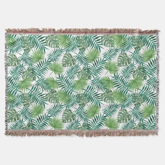 Couverture Feuilles de palmier botaniques vertes élégantes (Devant)