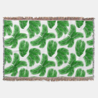 Couverture Feuilles de palmier tropical vert sur fond blanc