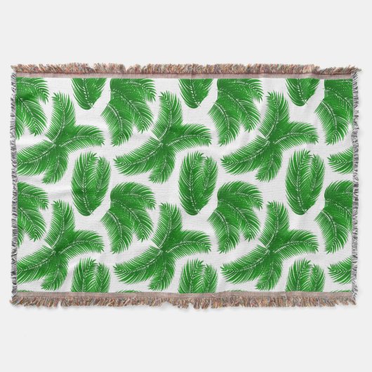 Couverture Feuilles de palmier tropical vert sur fond blanc (Devant)