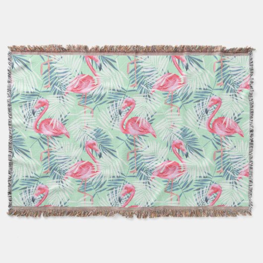 Couverture Feuilles de palmiers et flamants roses (Devant)