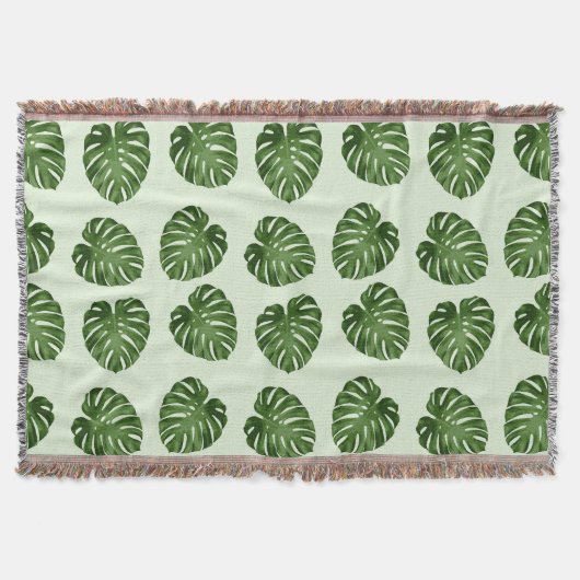 Couverture Feuilles de palmiers, Feuilles verts, Motif tropic (Devant)