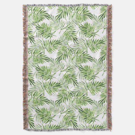 Couverture Feuilles de palmiers verts. Motif aquarelle (devant Vertical)