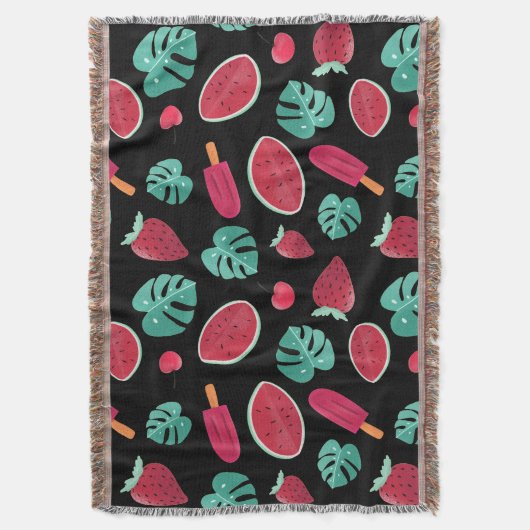 Couverture Feuilles de pavot, cerise, fraise et pastèque (devant Vertical)