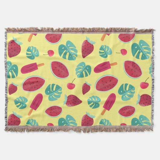 Couverture Feuilles de pavot, cerise, fraise et pastèque (Devant)