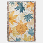 Couverture Feuilles d'érable personnalisés Thanksgiving Heart (devant Vertical)