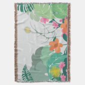 Couverture Feuilles et Fleurs Tropicales Pastel (devant Vertical)