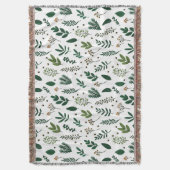 Couverture Feuilles et fleurs vertes sur blanc (devant Vertical)