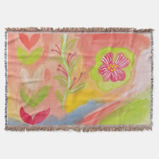 Couverture feuilles peints et fleur (Devant)