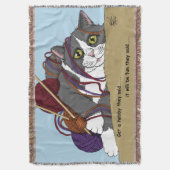 Couverture Fil Tricot drôle Chat (devant Vertical)