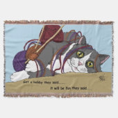 Couverture Fil Tricot drôle Chat (Devant)