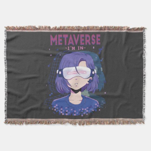 Couverture Fille anime lunettes de réalité virtuelle Plaid (Devant)