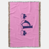 Couverture Fille bébé rose Monogramme Motif Design Texte Art (devant Vertical)