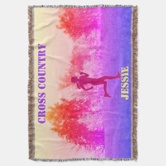 Couverture Filles cross-country course arc-en-ciel lancer cou (devant Vertical)