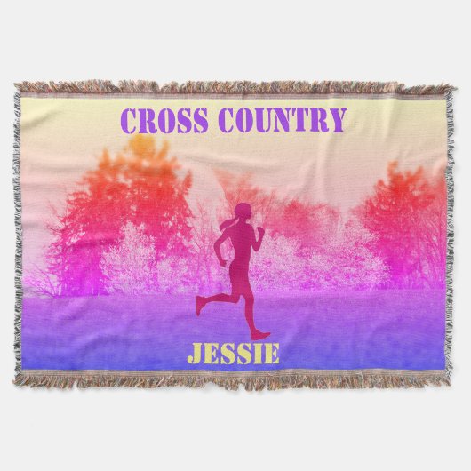 Couverture Filles cross-country course arc-en-ciel lancer cou (Devant)