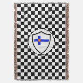 Couverture Finnish flag-coat arms throw blanket (devant Vertical)
