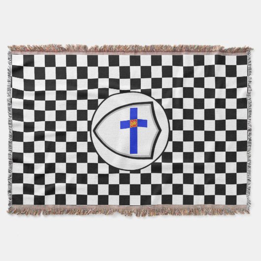 Couverture Finnish flag-coat arms throw blanket (Devant)