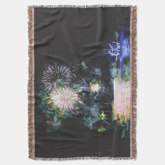 Couverture Fireworks Bateau Artsy Aquarelle Océan (devant Vertical)