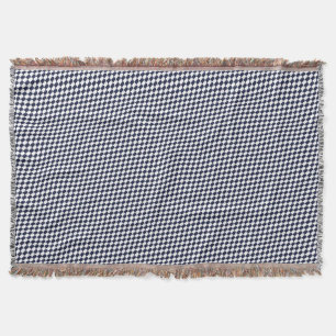 Couverture Fishy Houndstooth Motif Navy et White Blanket