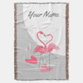 Couverture Flamant rose Amour Grande Lune Nom vertical (devant Vertical)