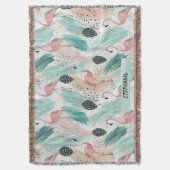 Couverture Flamant rose d'aquarelle Motif tropical (devant Vertical)