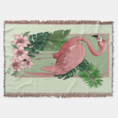 Couverture Flamant Rose Feuilles Vertes Lily (Devant)