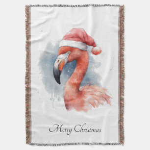 Couverture Flamant rose père Noël Snowbird, personnalisé