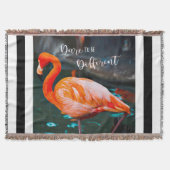 Couverture Flamant rose rose Photo Noir Blanc Stripe Odeur Ci (Devant)