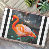 Couverture Flamant rose rose Photo Noir Blanc Stripe Odeur Ci