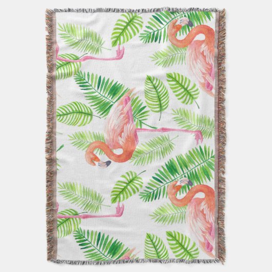 Couverture Flamants roses et feuilles tropicaux (devant Vertical)