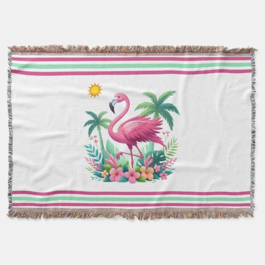 Couverture Flamingo rose tropicale/Floride (Devant)