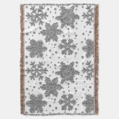 Couverture Flammes de neige en argent mousseux motif de vacan (devant Vertical)