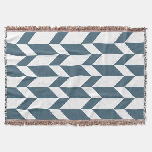 Couverture Flèche à deux tons gras Chevron Bleu Bleu Bleu (Devant)