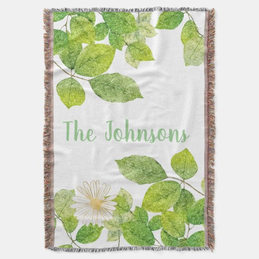 Couverture Fleur blanche et jardin Feuille vert (devant Vertical)