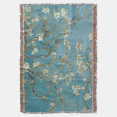 Couverture Fleur d'amandier Floral Boho Bleu Classique Art (devant Vertical)