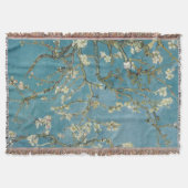Couverture Fleur d'amandier Floral Boho Bleu Classique Art (Devant)